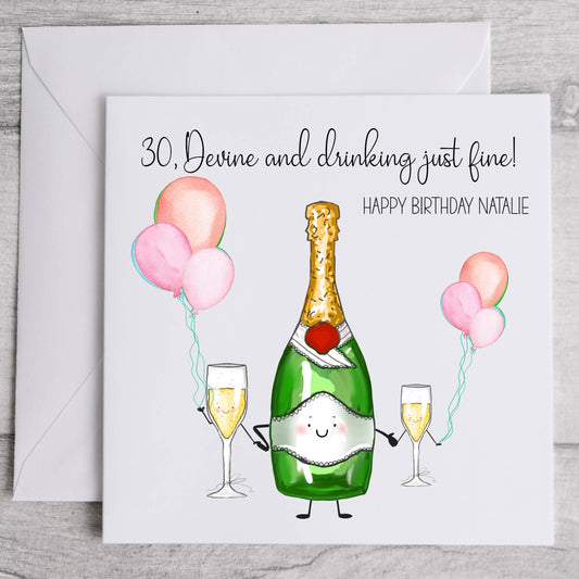 Champagne Card - Any Age