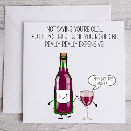 Red Wine Birthday Card