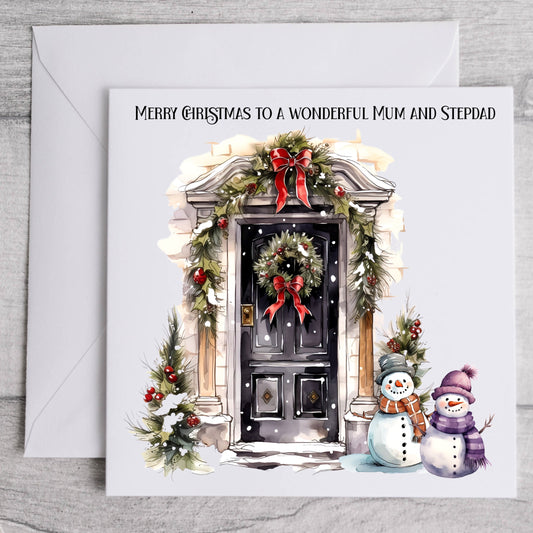 Christmas Door and Snowmen Card