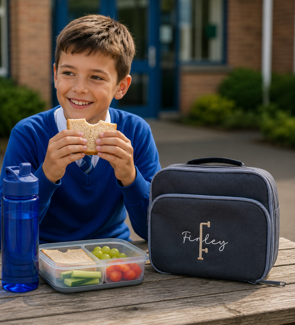 Personalised Boys Lunch Bag | Embroidered School Lunch Bag with Name