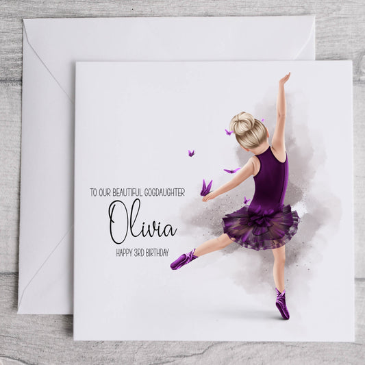 Ballerina Birthday Card