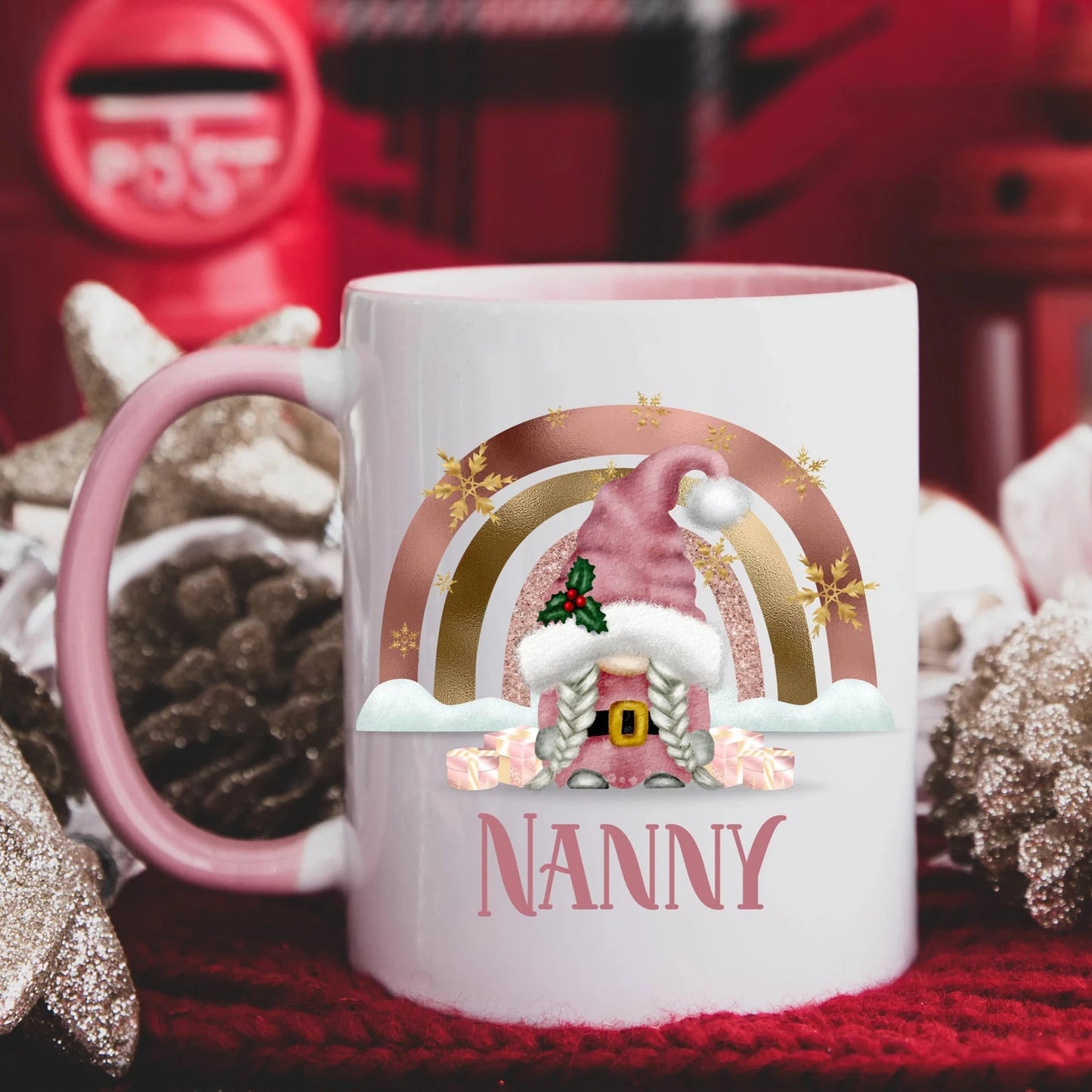 Gonk Christmas Mug - Pink