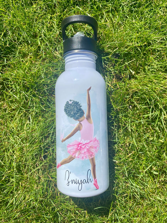 Personalised Ballerina Water Bottle - Little Mamma Duck