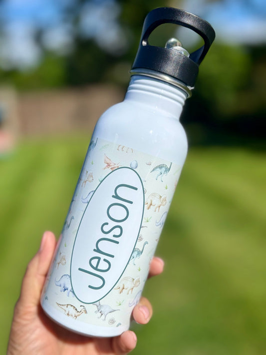 Personalised Dinosaur Water Bottle - Little Mamma Duck