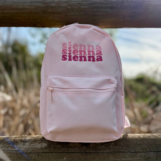 Personalised Triple Name Rucksack – Pinks - Little Mamma Duck