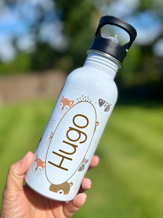 Personalised Woodland Water Bottle - Little Mamma Duck