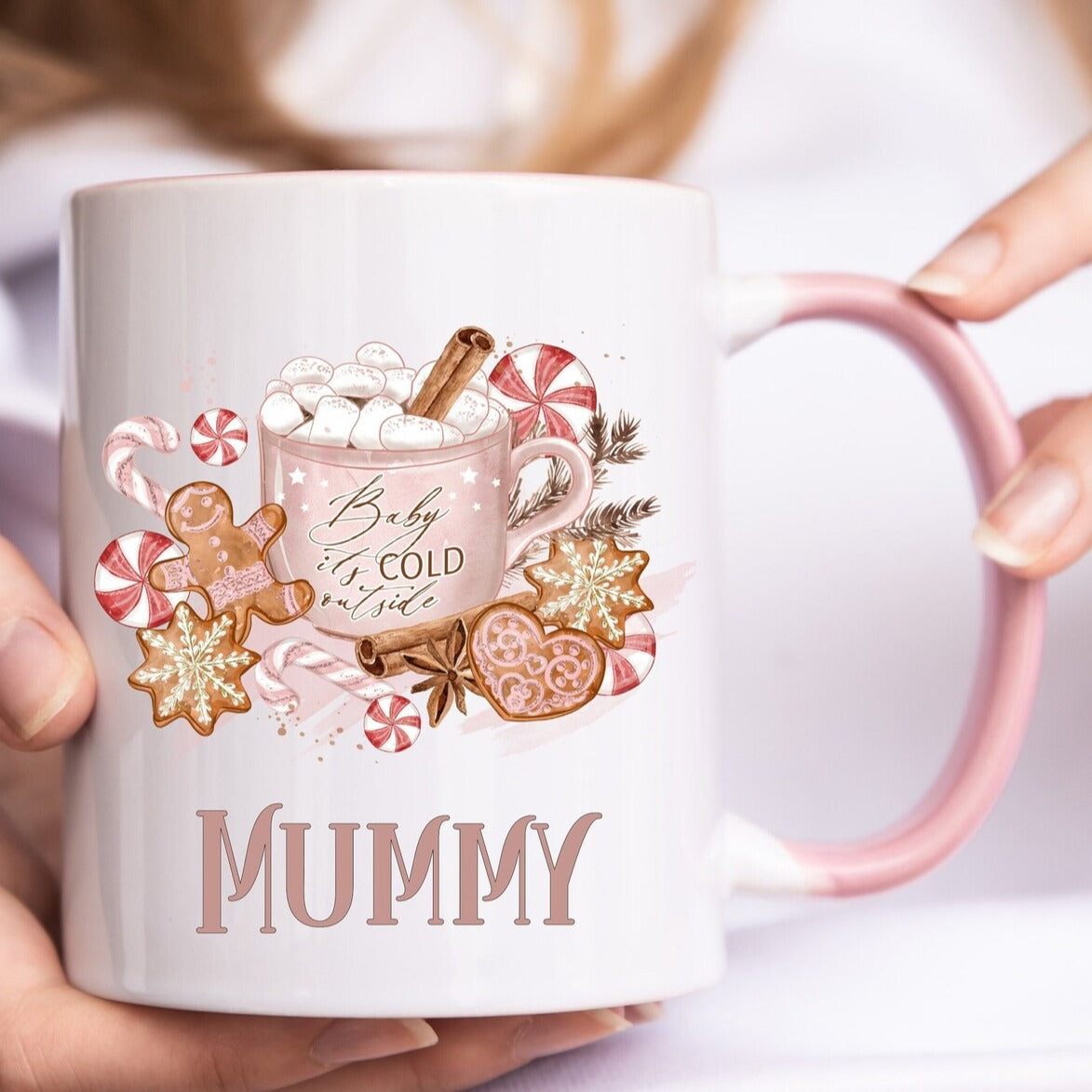 Pink Christmas Mug