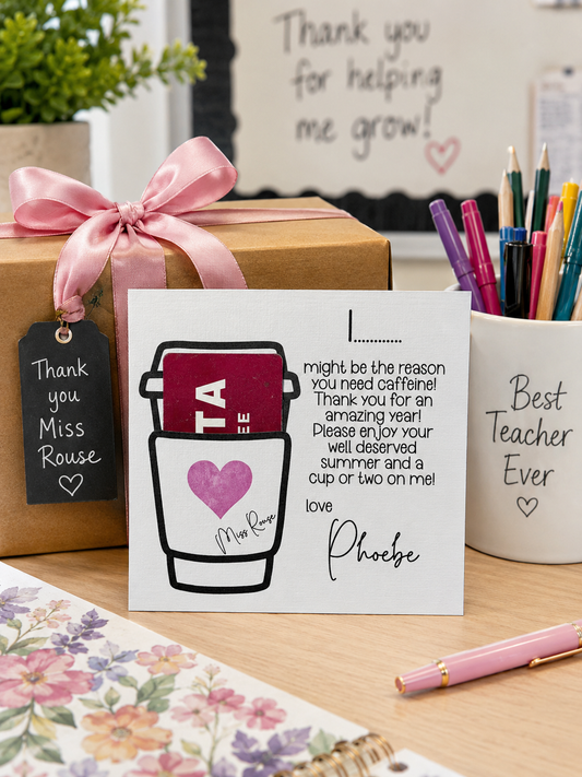 Personalised Teacher Thank You Card