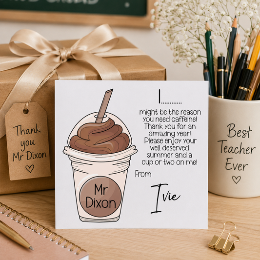 Personalised Frappe Teacher Card