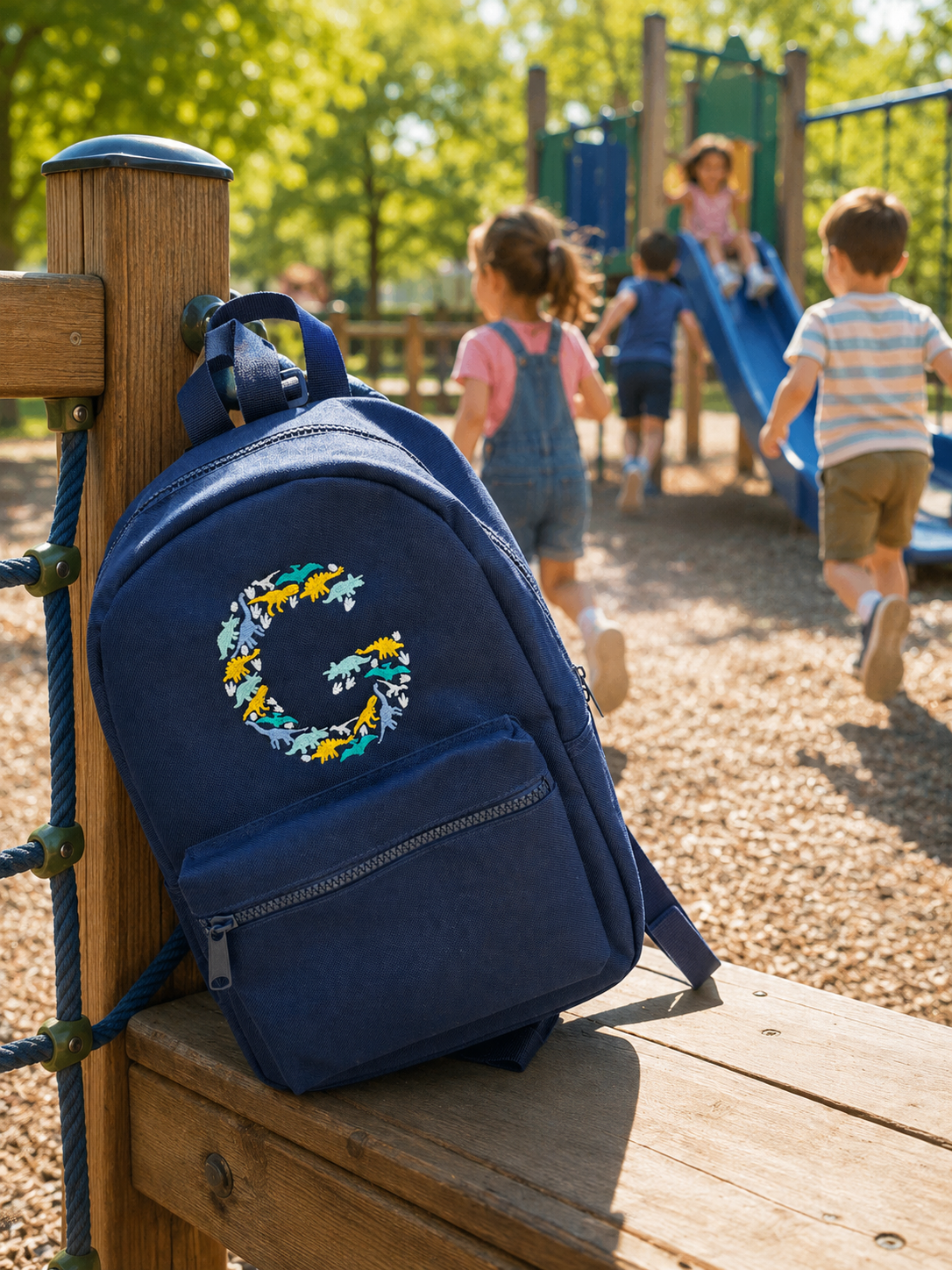Dinosaur Initial Navy Rucksack