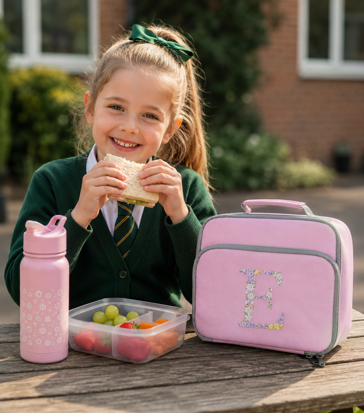 Floral Initial Insulated Lunch Bag