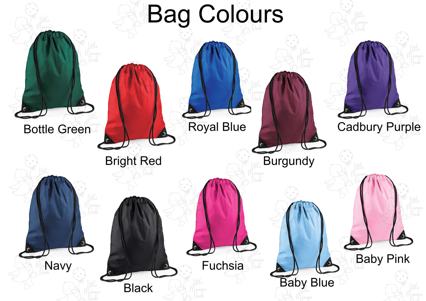 Flower Initial Drawstring Bag