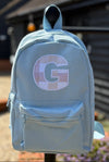 pastel gingham initial rucksack