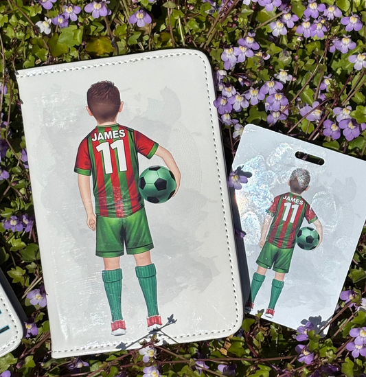 Kids Football Passport Holder & Luggage Tag Set