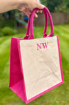 Personalised jute tote bag with teacher's name