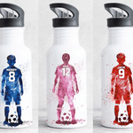 Boys Football Water Bottle - Silhouette - Little Mamma Duck