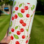 Cherry & Gingham Water Bottle | Sports Cap - Little Mamma Duck