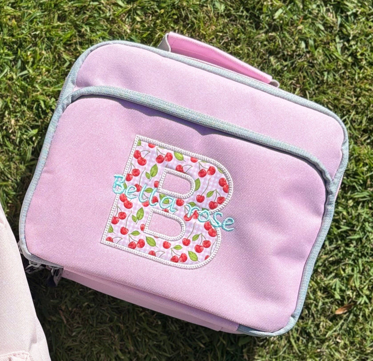 Cherry Initial Lunch Bag – Personalised & Insulated for Kids - Little Mamma Duck
