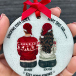 Personalised Christmas ornament for couples with humorous message
