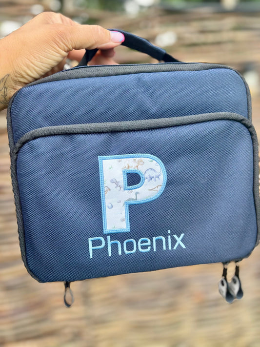 Dinosaur Personalised Set – Rucksack, Lunch Bag, Lunch Box & Water Bottle - Little Mamma Duck