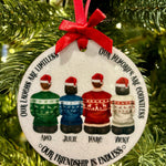 Holiday bauble with friend’s name and decorative stars