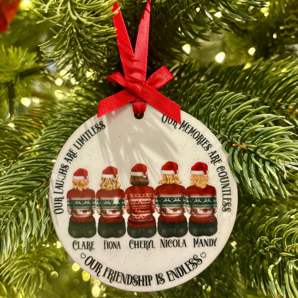 Custom Christmas ornament for best friend with message