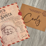 Personalised letter from the Jolly Man confirming child made the Nice List