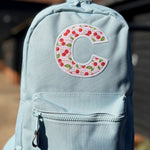 Personalised Baby Blue Initial Cherry Design Backpack - applique - Little Mamma Duck