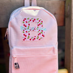 Personalised Baby Pink Initial Name Cherry Design Backpack - applique - Little Mamma Duck