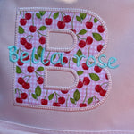 Personalised Baby Pink Initial Name Cherry Design Backpack - applique - Little Mamma Duck