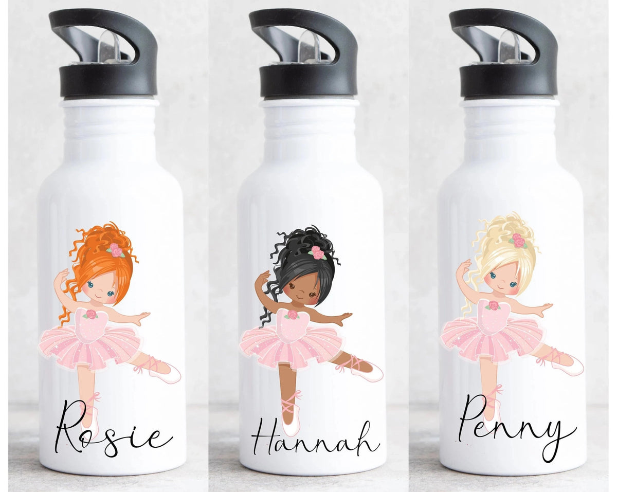 Personalised Ballerina Water Bottle - Little Mamma Duck