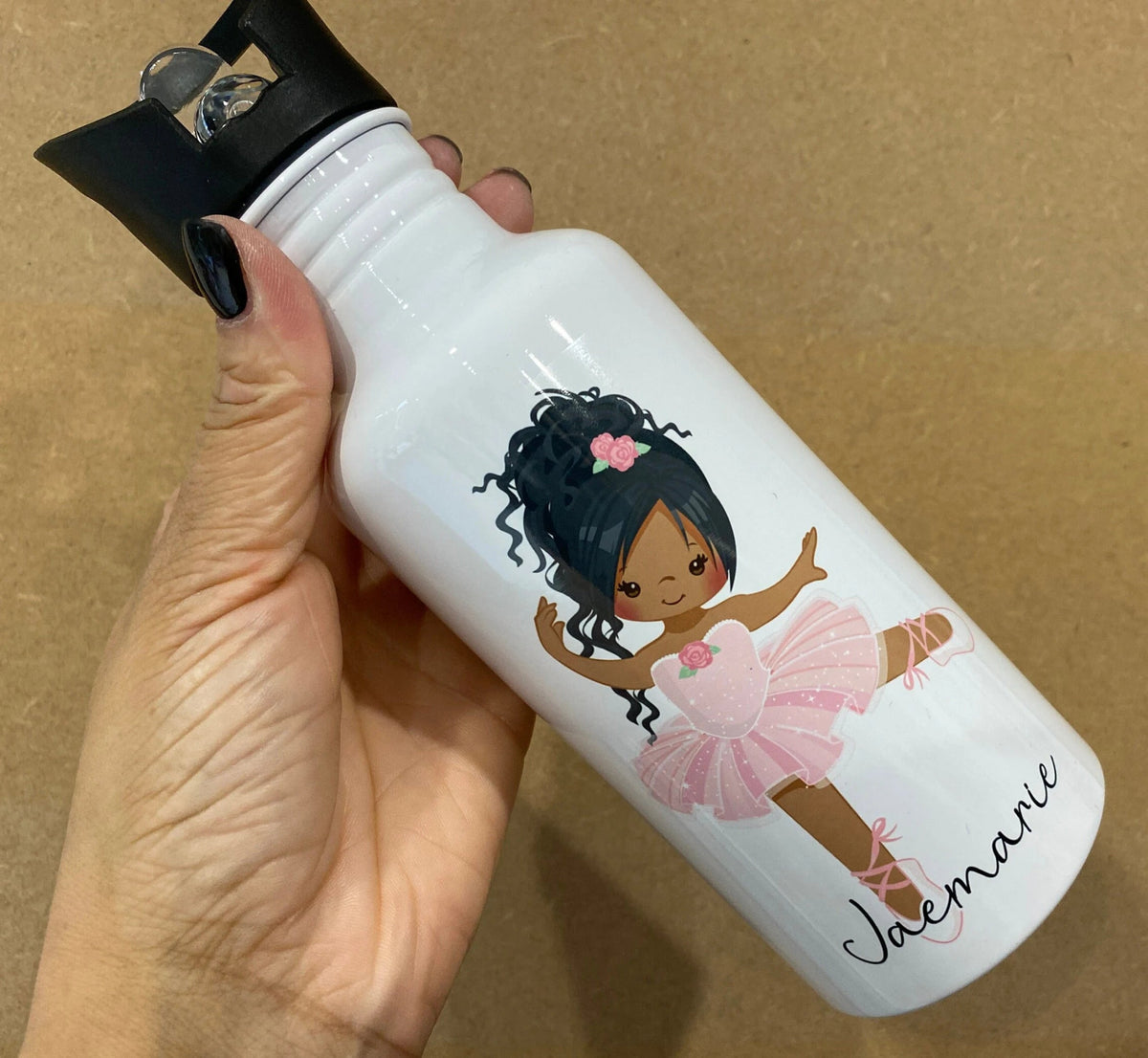 Personalised Ballerina Water Bottle - Little Mamma Duck