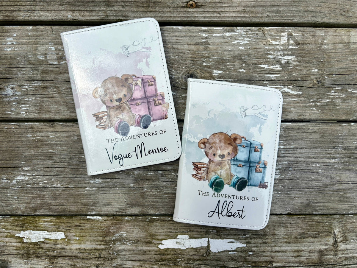 Personalised Bear Passport Cover & Luggage Tag Set - Little Mamma Duck