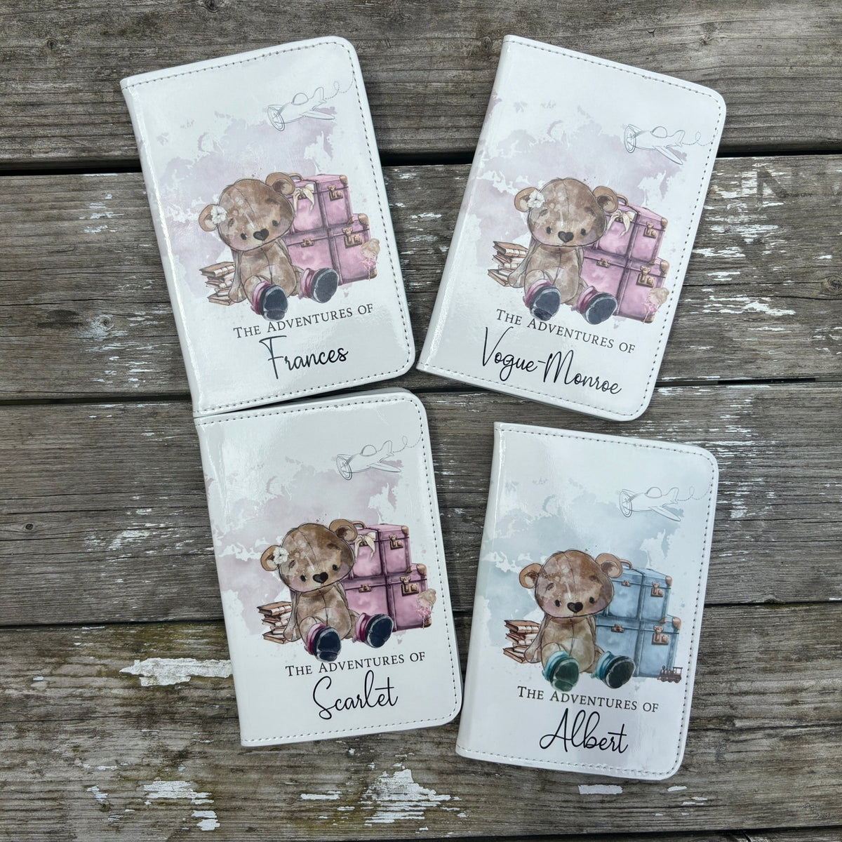 Personalised Bear Passport Cover & Luggage Tag Set - Little Mamma Duck