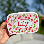 Personalised Cherry Lunch Box & Water Bottle Set - Little Mamma Duck