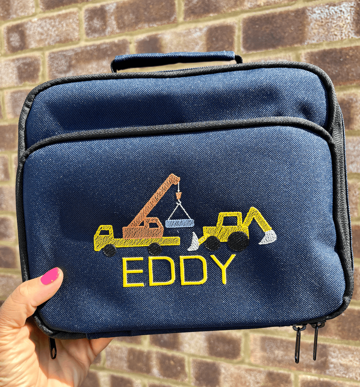 Personalised Construction Theme Rucksack & Lunch Bag - Little Mamma Duck