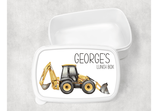 Personalised Digger Lunch Box for Kids - Little Mamma Duck
