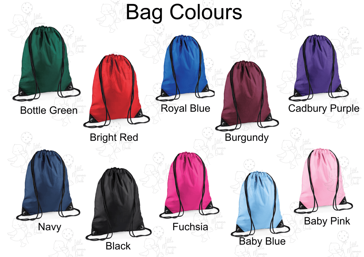 Personalised Dinosaur Initial Drawstring Bag - Little Mamma Duck