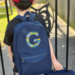 Personalised Dinosaur Initial Navy Rucksack - Little Mamma Duck
