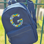 Personalised Dinosaur Initial Navy Rucksack - Little Mamma Duck