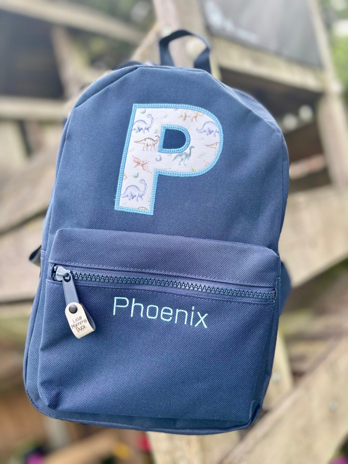 Personalised Dinosaur Rucksack – Embroidered Initial Name - Little Mamma Duck
