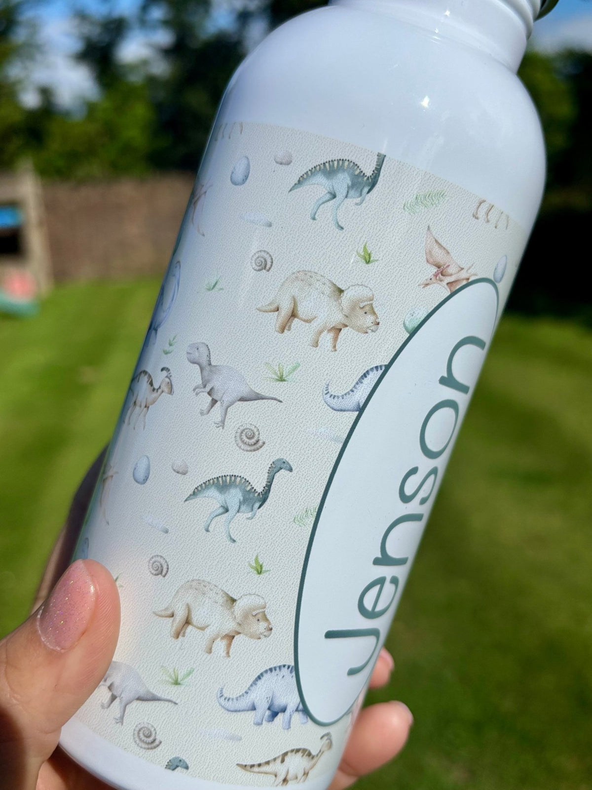 Personalised Dinosaur Water Bottle - Little Mamma Duck