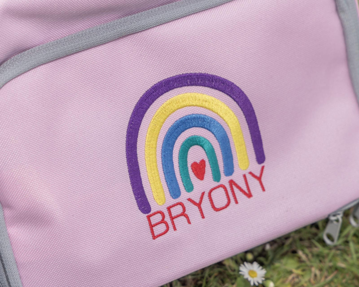 Personalised Embroidered Rainbow Lunch Bag Set - Little Mamma Duck