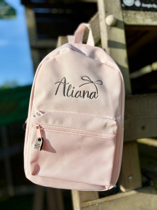 Personalised Embroidered Script Bow Backpack - Little Mamma Duck