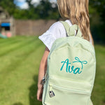 Personalised Embroidered Script Bow Backpack - Little Mamma Duck