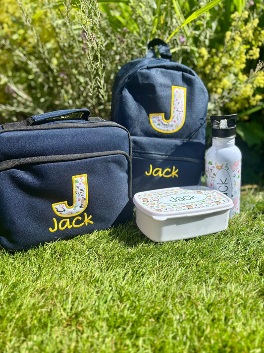 Personalised Farm Full Set – Rucksack, Lunch Bag, Lunch Box & Water Bottle - Little Mamma Duck