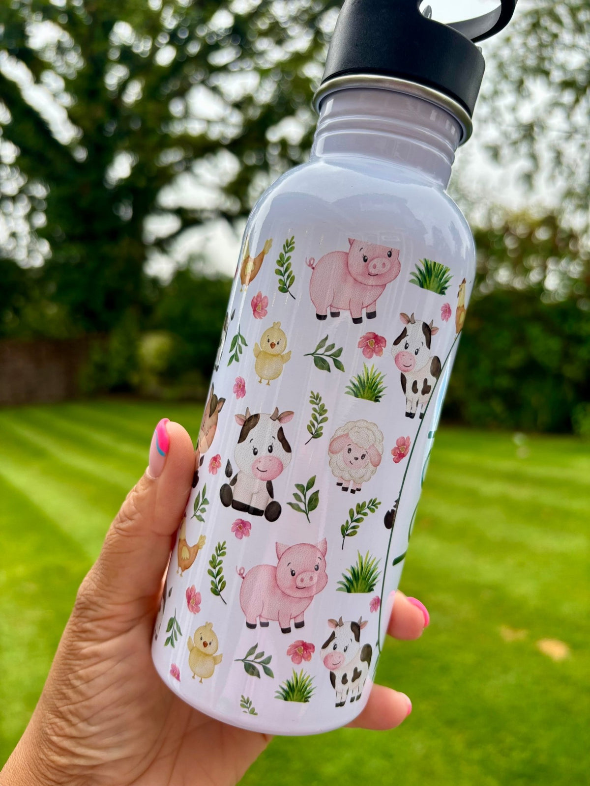 Personalised Farm Water Bottle - Little Mamma Duck