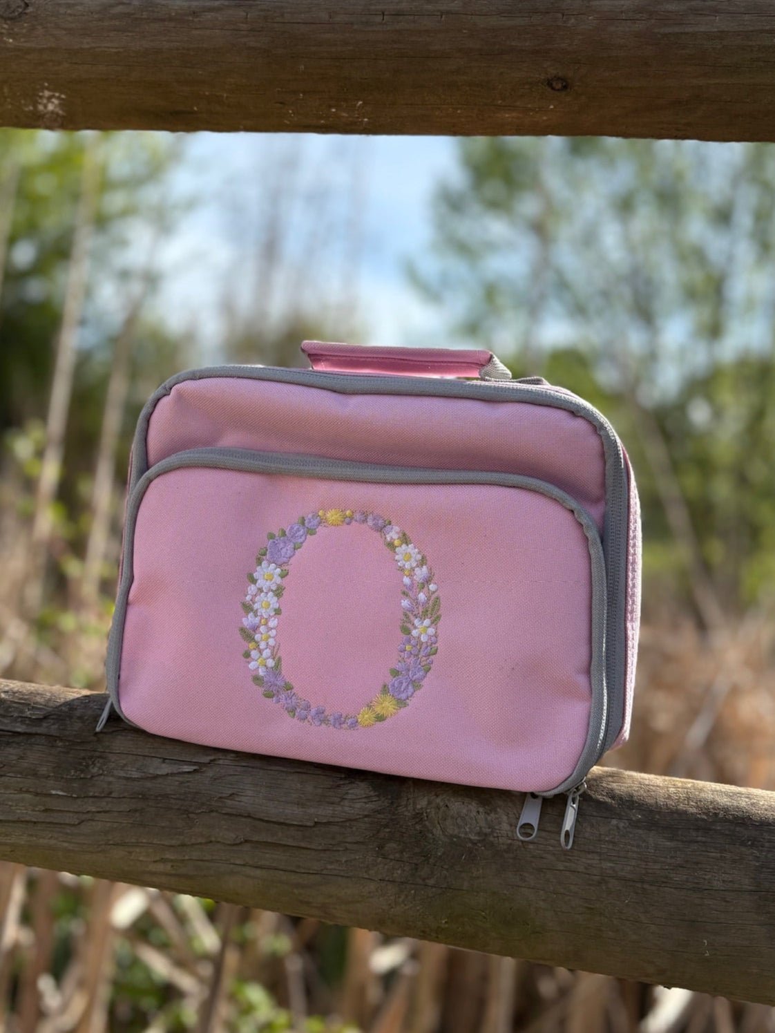 Personalised Floral Initial Insulated Lunch Bag - Little Mamma Duck