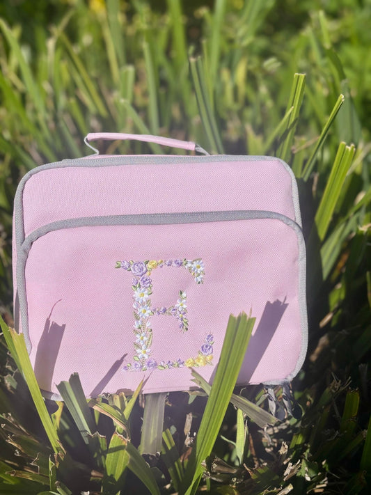 Personalised Floral Initial Insulated Lunch Bag - Little Mamma Duck