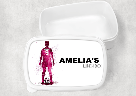Personalised Football Silhouette Lunch Box - Little Mamma Duck